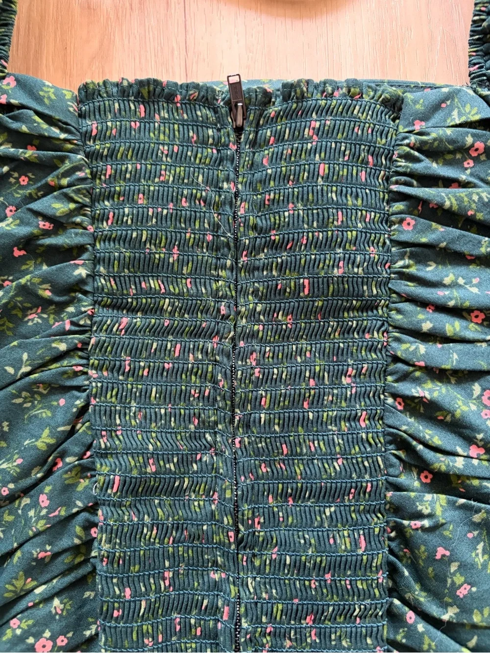 NWT Women’s Reformation Dark Green Floral Joi Top